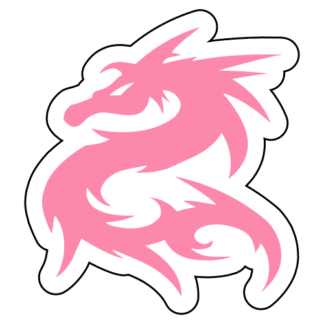 Tribal Dragon Sticker (Pink)